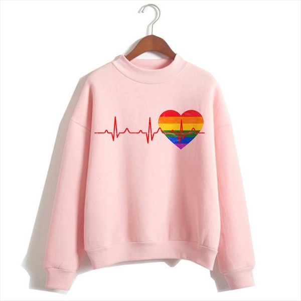 

lgbt love wins bisexual lesbian women gay rainbow hoodie clothes sweatshirt love is love oversized female fashion casual, Black