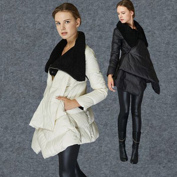 

winter 2019 new popular white duck downstairs pax neck big patchwood women's coat