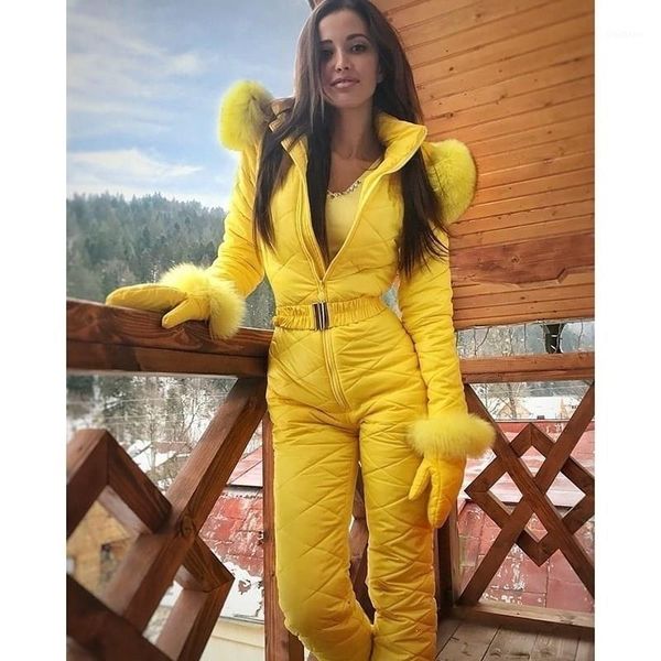 

winter parka jumpsuits solid elegant padded warm thick sashes casual jumpsuits women ski suit1, Black;white