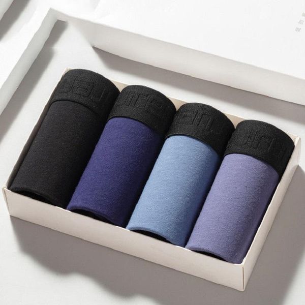 

men's underwear boxer pants cotton antibacterial comfortable mid-waist breathable large size 4pcs1, Black;white