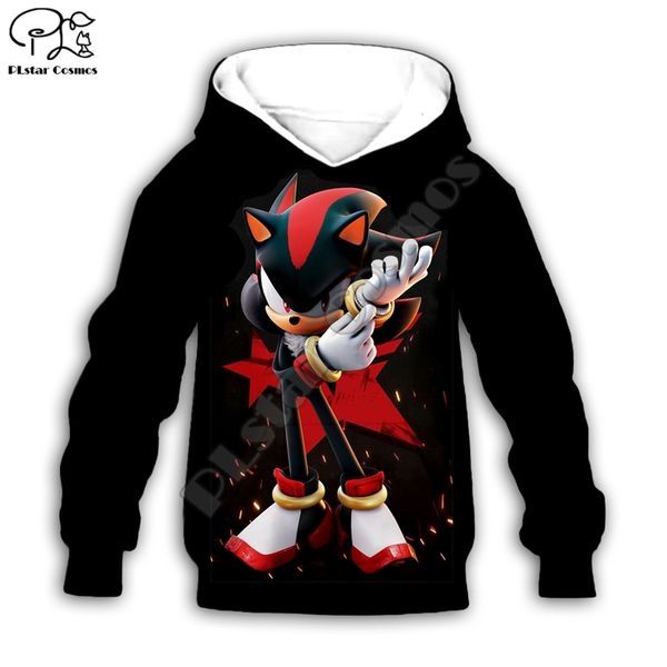 

kids set super sonic print baby girl 3d hoodies cartoon the hedgehog sweatshirt coat streetwear boys children cloth shirt pants y200713, Blue