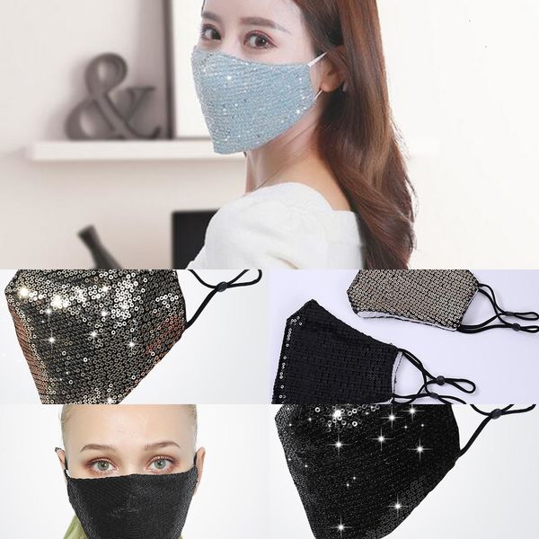 

reusable bling pm2.5 mask fashion face 3d washable care shield sun color gold elbow sequins shi f8ri 6dxe