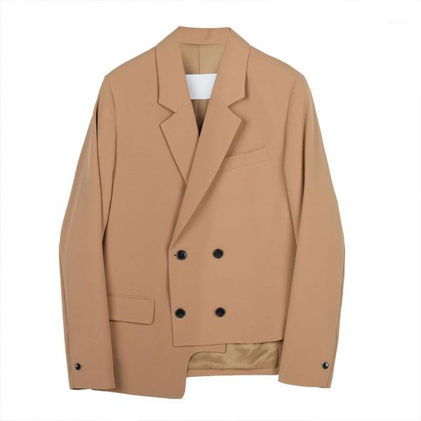 

sondr vintage irregular blazer fashion new single breast pocket 2020 spring split small fresh casual style coat xj43151, White;black