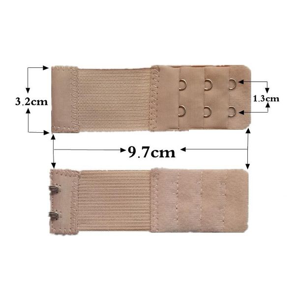 

gym clothing women bra extender 3 rows 2 hooks elastic adjustable lengthen clasp for underwear c44, White;black