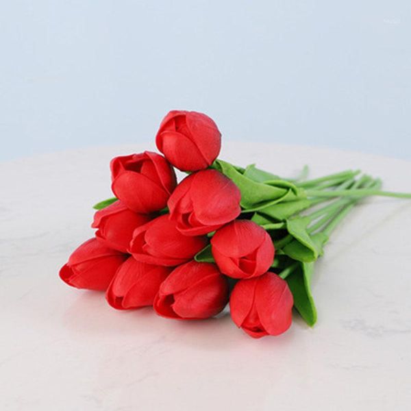 

decorative flowers & wreaths beauty real touch latex tulips artificial flower bouquet fake wedding bridal decoration for wedding1