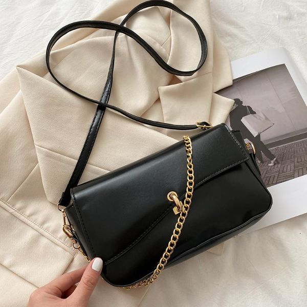 

cross body 2021 solid color irregular shape shoulder bags for women soft pu leather crossbody female small chain sac femme lock purse