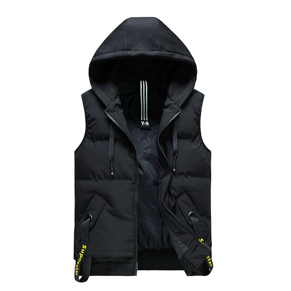 

men's autumn and winter 2020 new korean style slim casual thickened warm shoulder youth fashion trend cotton waistcoat, Black;white