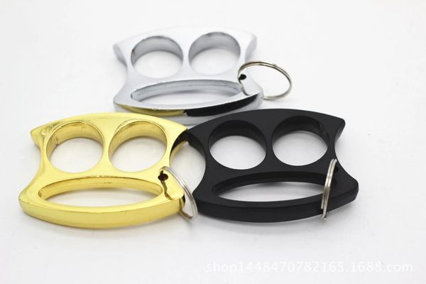 

outdoor key chain women double boxing finger protective gear ring tiger brass knuckle duster quality is very good women smiling face4564