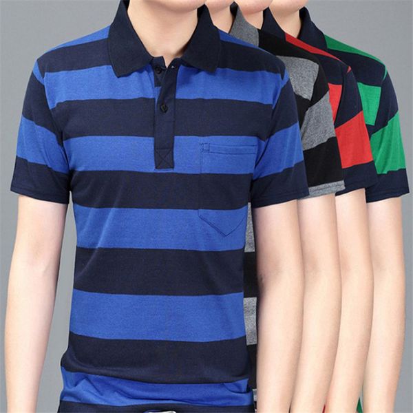 

new summer brand men's lapel t-shirt stripe slim comfortable fashion short sleeve t-shirt men plus size xxxl t shirt, White;black
