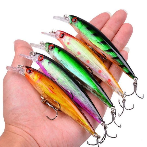 

1pcs minnow fishing lure laser hard artificial bait 3d eyes 11cm 13g fishing wobbler diving 0.5m-1.5m crankbait qyllqb