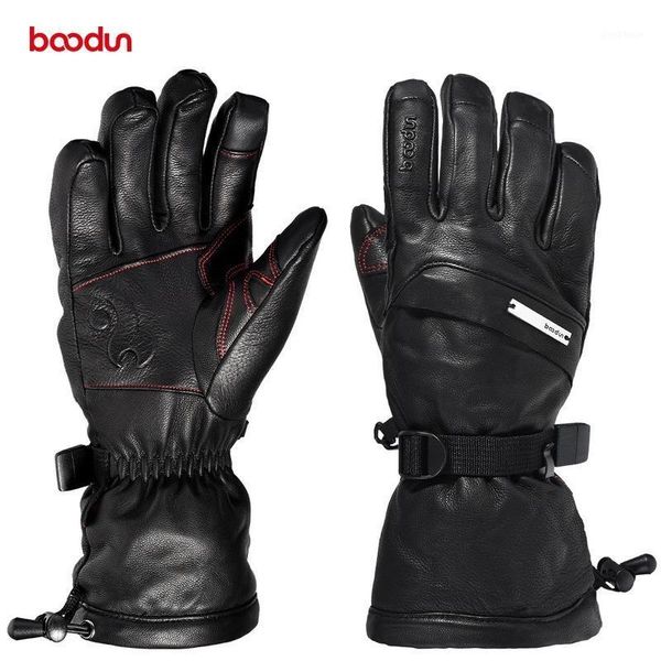 

genuine leather touch screen ski gloves with warm fleece winter waterproof outdoor skiing motorcycle riding snowboard gloves1