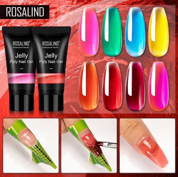 

rosalind crystal glass extender 30ml uv glue base coat primer gel varnish hybrid gel polish, Red;pink