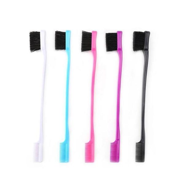 

1pc double side hair edge brushes hair comb salon beauty hairdressing tools men women hair edge comb wmtfww, Silver