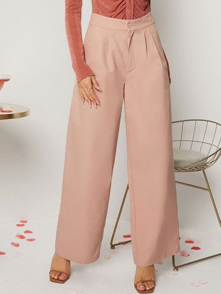 

fold pleated wide leg pants e1n3#, Black;white