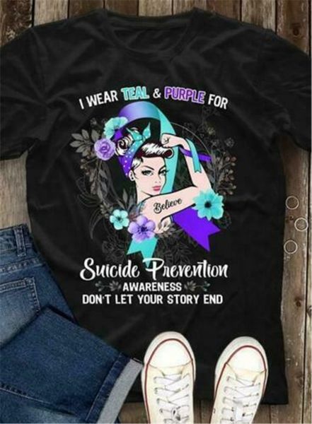 

i wear blue & purple for suicide prevention awareness ladies cotton s 3xl custom screen printed hoodie designers t shirts sweatshirt