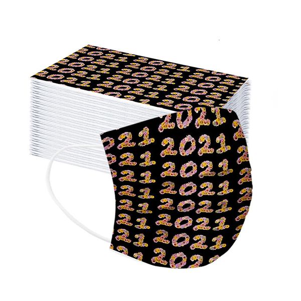 

factoryface year printed disposable new 3-layers with meltblown fabric printing 2021 word dust-proof mask for 3 udybi