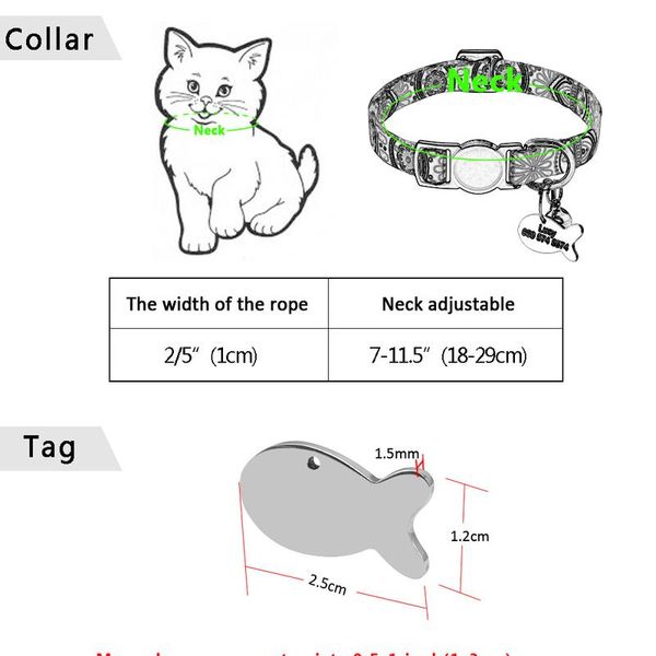 

quick release cat collar custom pet puppy cat id tag collars adjustable breakaway kitten bell collar safety for small d bbypfi