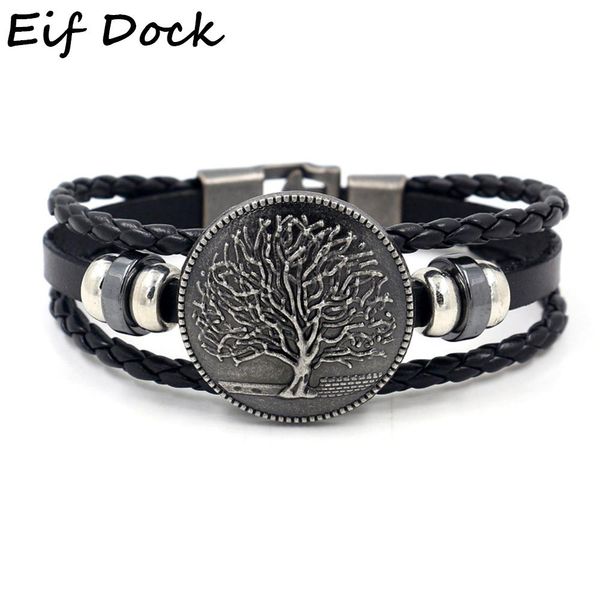 

eif dock black оплетке кожаные браслеты для мужчин урожай жизни дерева рулевые charm деревянные бусины этнические племенные нарукавье wmtvta, Golden;silver