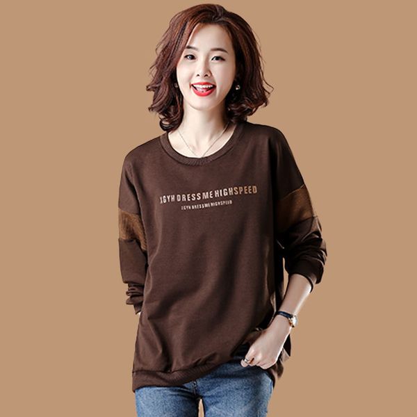 

large size middle-aged sweater 2020 new women's thin long sleeve clothes loose foreign style spring and autumn mother's casual top, Black