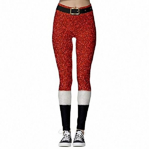 

womens 3d digital printed red diamond contrast color stripe leggings am132-20-m h5ts#, Black