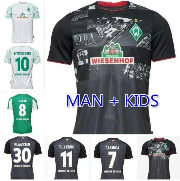 

20 21 sv werder bremen soccer jerseys home away 2020 2021 friedl klaassen selke rashica bartels werder bremen men kids football shirts, Black;yellow