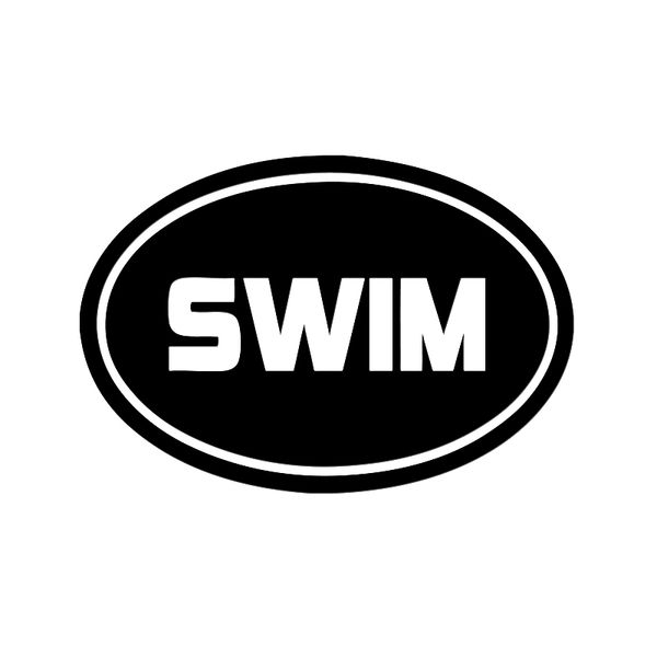 

16.1cm*11cm cartoon fun swim oval vinyl decal black silver car sticker graphical c15-3235