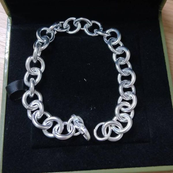 

charm bracelets 1: 1 sterling silver925 classic silvers chain bracelet original o circle lady men luxury jewelry holiday gift, Golden;silver