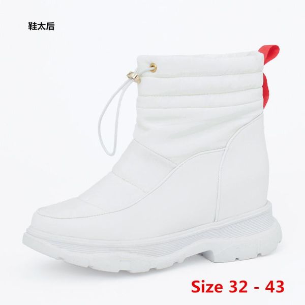 

flat platform ankle boots wedges women winter autumn med heel short boots woman motorcycle shoes small big size 32 - 43, Black