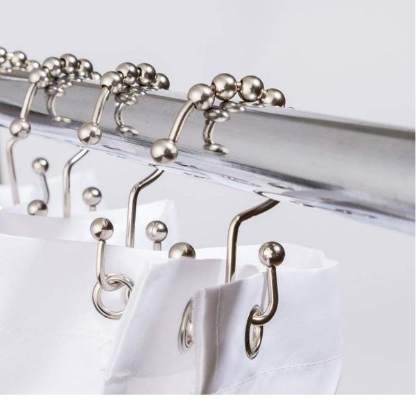 

bath curtain rollerball shower curtain rings hooks 3 roller polished satin nickel ball curtain accessories bathroom sho wmtayg