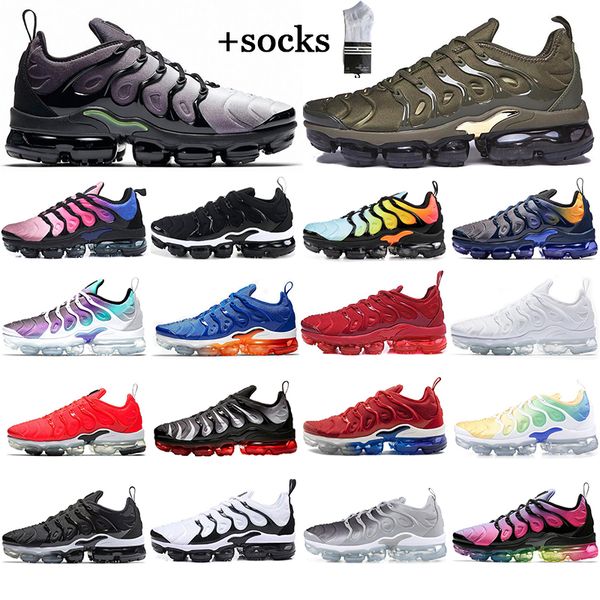 

with socks tn plus running shoes men women royal persian violet black volt rainbow bleached mens trainers sports sneakers eur 36-45