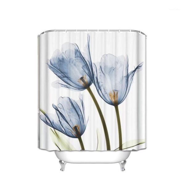 

shower curtains home flower curtain waterproof polyester fabric tulip rose floral bathroom multi-size decor1