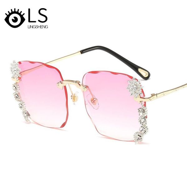 

LS Wholesale Female Square Shades Fashion High End Women's Sunglasses 2021 New Wave Cut Edge Gradient Sunglasses YG050, White;black