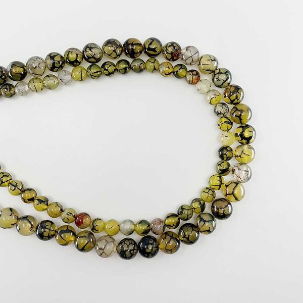

1 strand 6 8 10 mm natural stone yellow dragon vein agat bead round loose spacer beads for jewelry making findings h bbyafc