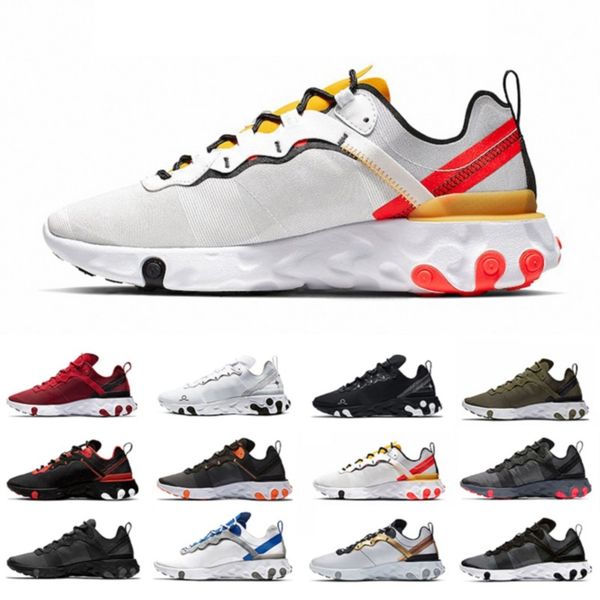 

tour yellow element 55 black white schematic olive total orange solar red mens running shoes react 55s man men women trainer sports sneakers