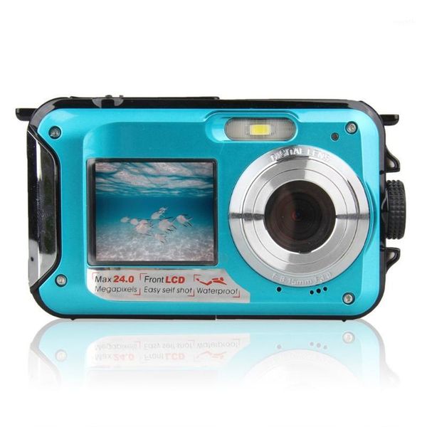 

camcorders double screen underwater camera hd waterproof po shooting video recording sports diving led flash digital camera1