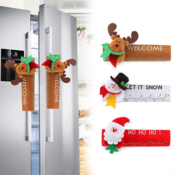 

claus 2021 fridge covers santa microwave oven dishwasher door handle cover xmas christmas party decor 24*16cm