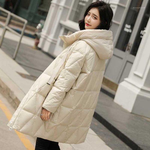 

women's down & parkas 2021 style winter jacket women medium korean version fashion coat simple pure color thick lady clothes1, Black
