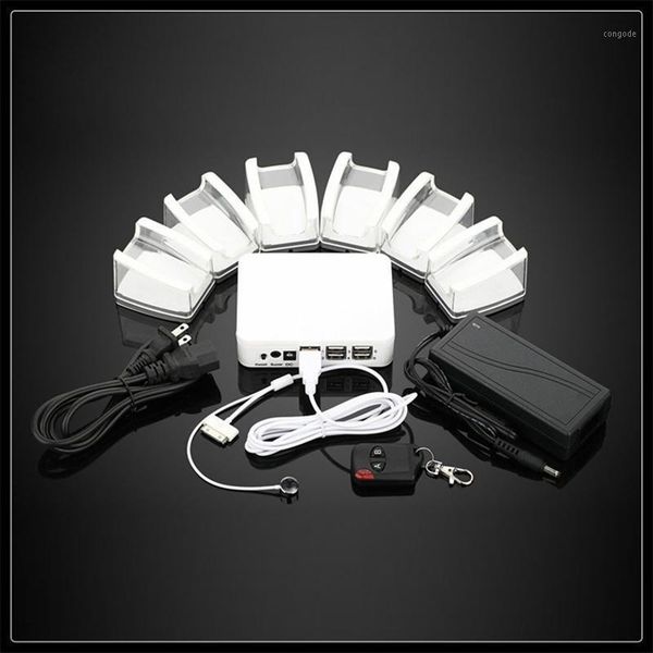 

alarm systems 6 port in 1 security display system with acrylic stand and remote control for phone/tablet/psp/mp4,51