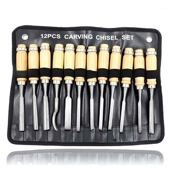 

12pcs/set manual wood carving hand chisel couteau knife set carpenters for woodcut working handmade stamps diy hand tools1
