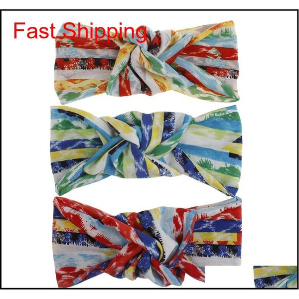 

bohemia designer knotted cross headband women striped hair accessories girls fashion head wrap elastic turban luxur qylxhf bdehome, Silver