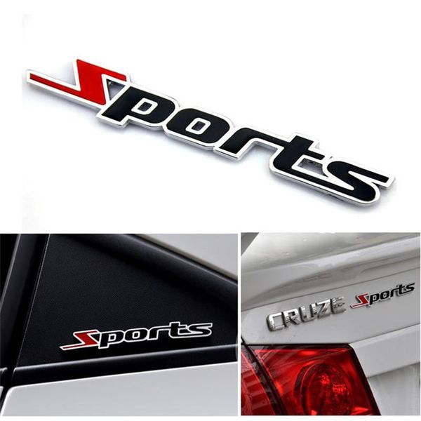

car sticker sports word letter design 3d chrome metal sticker emblem decal car stickers badge decal auto 104