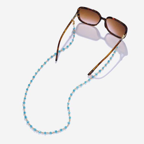 

blue crystal glasses chain neck strap beads lanyard sunglasses strap cord metal rope face mask rope eyewear accessory h jllxkh
