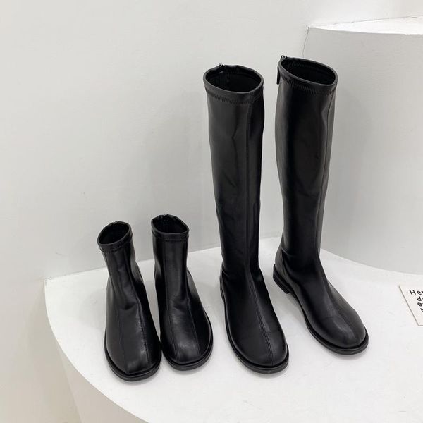 

white ankle boots shoes zipper boots-women luxury designer round toe thigh high heels high booties ladies low 2020, Black