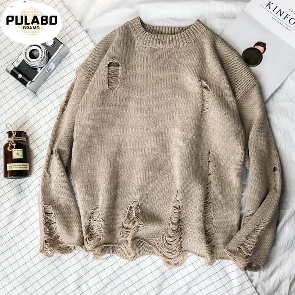 

men's sweaters sweater 2021 autumn winter pullover men fashion hollow hole loose knitted male sueter hombre, White;black