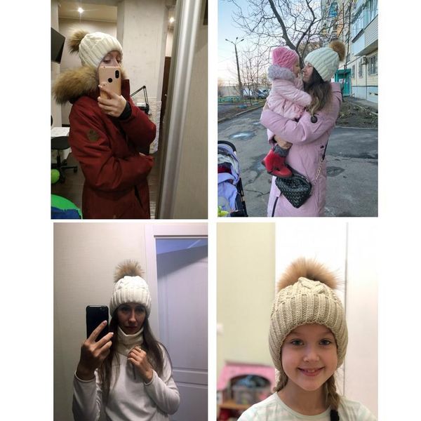 

2020 women's hats add velvet fleece inside beanies winter hats for women 100% raccoon fur pompom hat female twist patt jllfbo