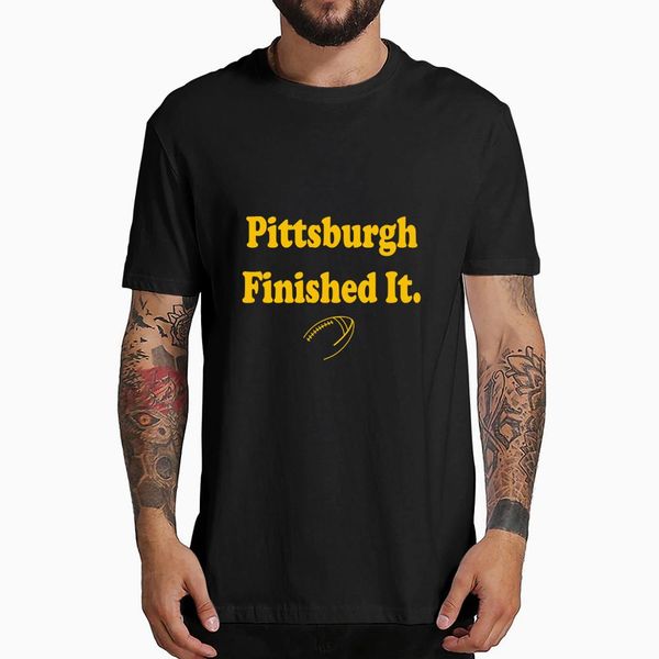 

yellow letter printed s pittsburgh finished it football short sleeve outdoor exercise male sport hooded sweatshirt hoodie men t shirt