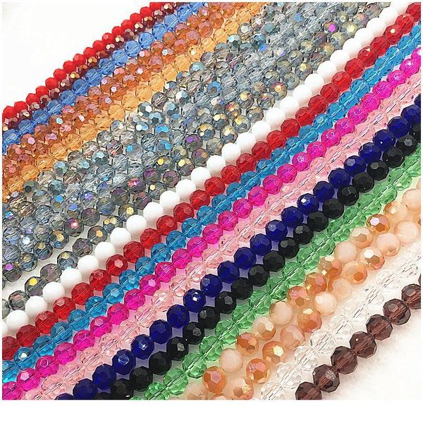 

4/6/8/10mm 32 faceted czech glass transparent faceted crystal ball beads spacer beads for jewellery making diy bracelet jllupc
