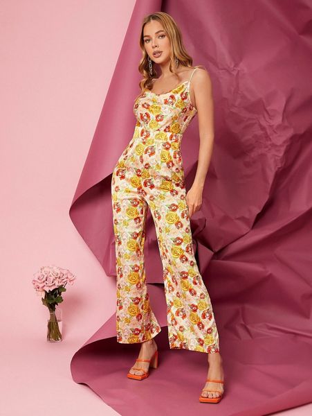 

allover floral cami jumpsuit s2hi#, White