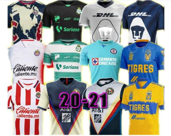

new 20 21 club america soccer jerseys 2020 2021 xolos de tijuana tigres unam guadalajara chivas cruz azul kit jersey football shirts, Black;yellow