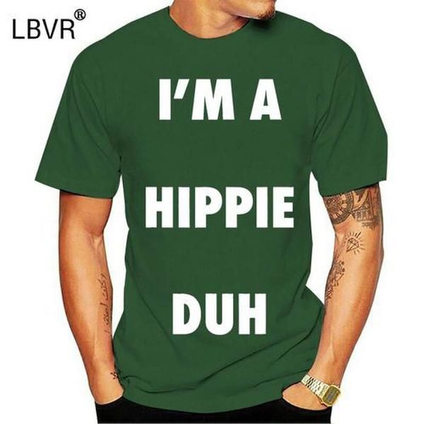

men t shirt im a hippie duh easy halloween hipster c t-shirt, White;black